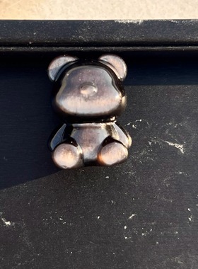 天然银曜石小熊吊坠清货捡漏