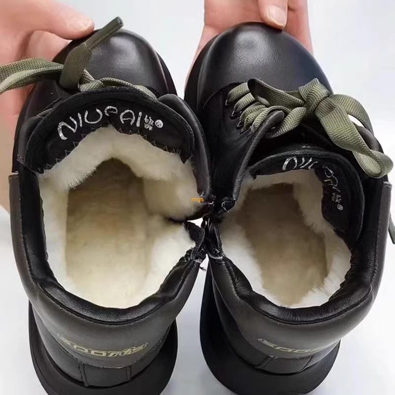 纯牛皮马丁靴女2025秋冬新款真皮复古圆头羊毛靴子女松糕厚底短靴,淘宝优惠券,粉丝福利购,淘宝优惠卷