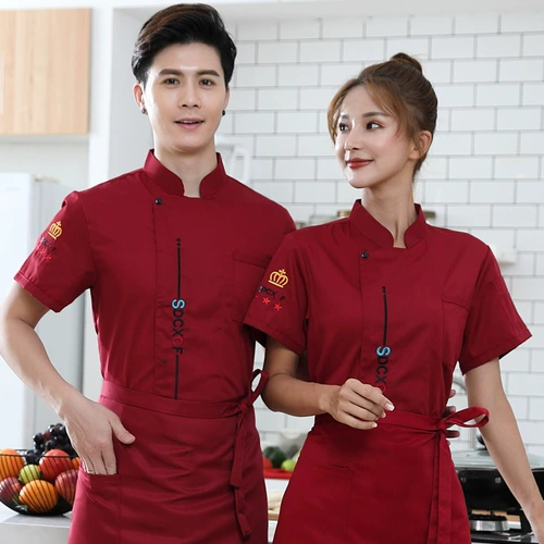 Ресторан шеф -повар для работы с одеждой длинный -насыщенные осенние и зимние работники мужской кухни на запад -точечно торт магазин декоративная выпечка одежды