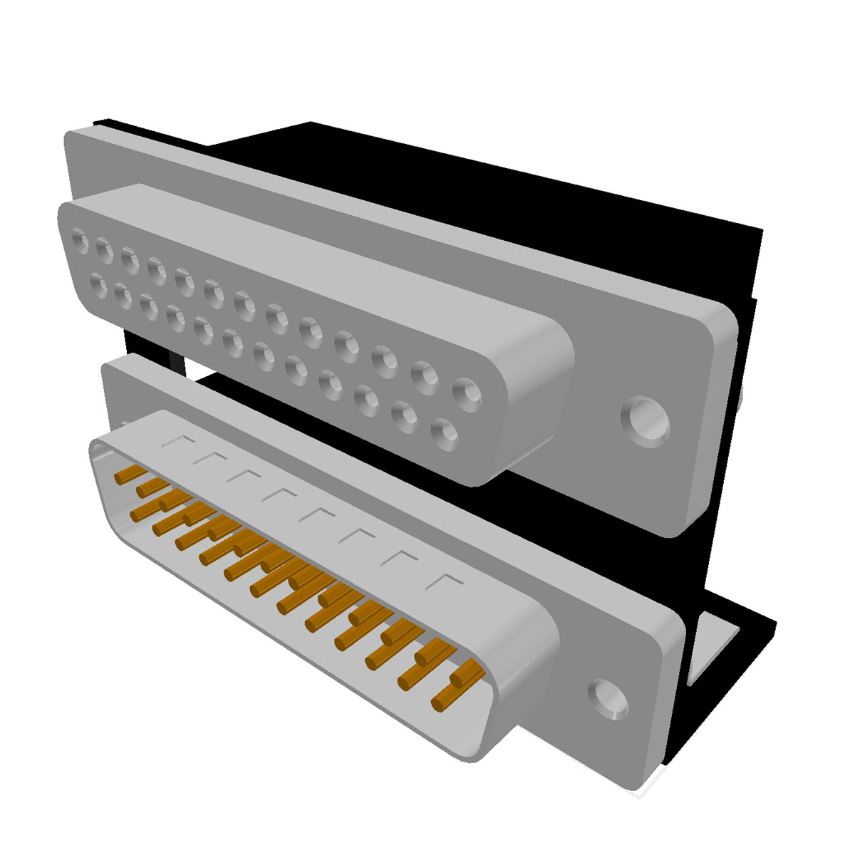 双层D-SUB连接器PCB封装库 DB串口端子 ASSMANN AD格式 带3D模型 - 图2