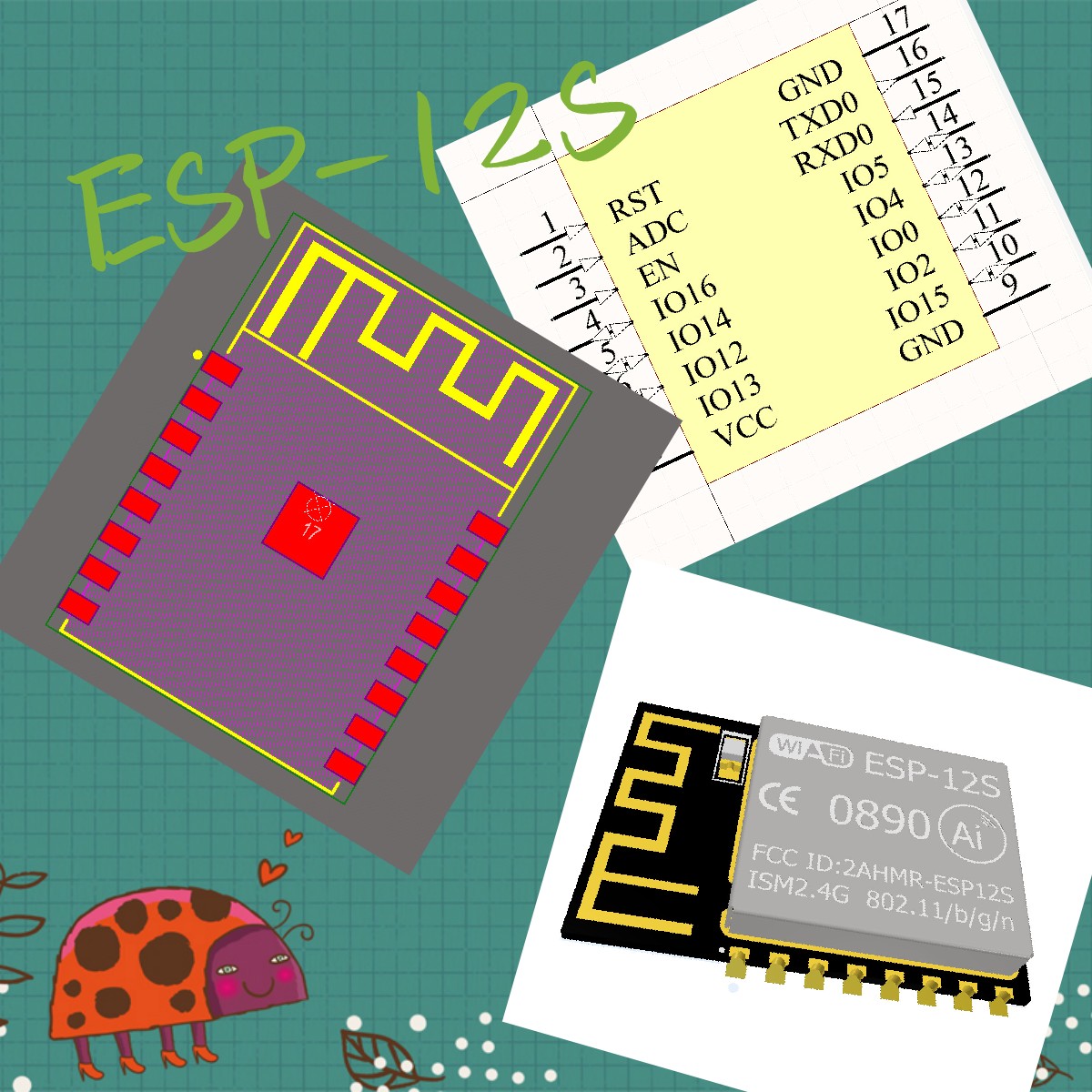 Ai-Thinker安信可无线通讯模组PCB封装库 ESP-01 Altium格式 带3D - 图1