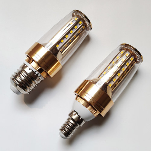 led灯泡12W节能玉米灯E14小螺口E27欧式水晶玉石吊灯高亮火箭光源 - 图2