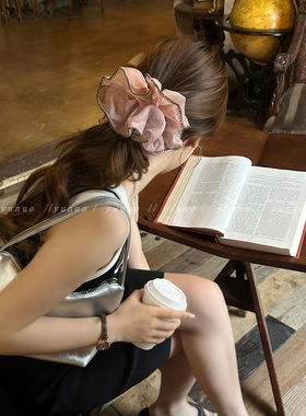 韩系花边流光纱大肠发圈女扎头发