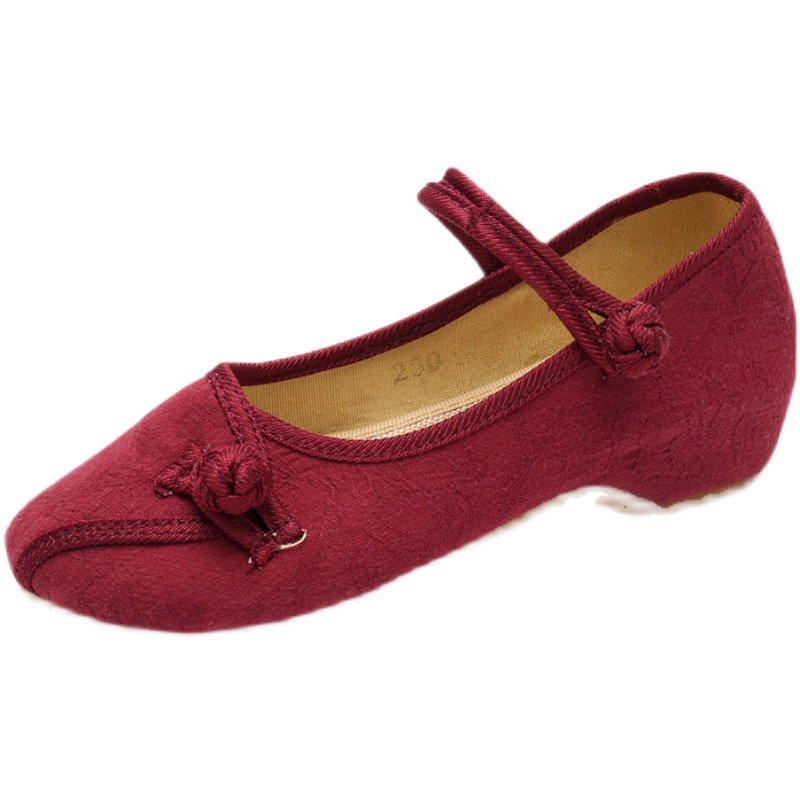 2025款素色女百搭布鞋牛筋软底妈妈日常春秋圆头浅口盘扣低跟单鞋,淘宝优惠券,粉丝福利购,淘宝优惠卷