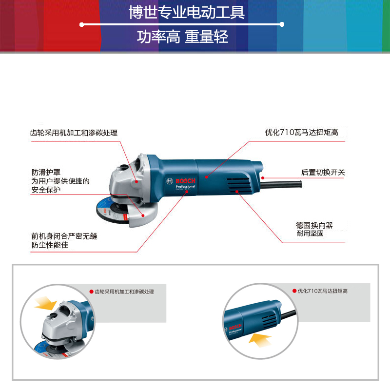 博世GWS6 100S室内装修工程木工工具电磨角磨机切割机正版现货 - 图0