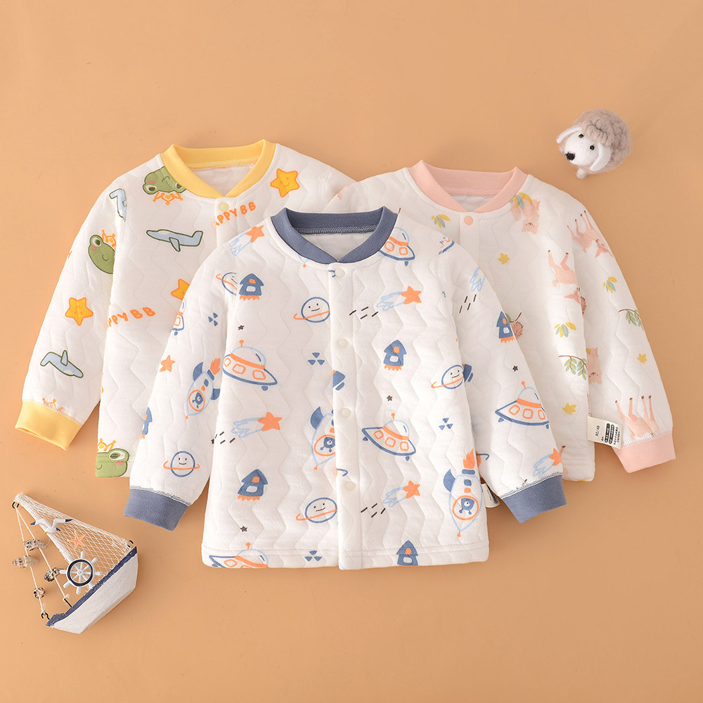 男童冬季空气棉保暖上衣宝宝家居开衫睡衣女童无骨三层保暖小外套,淘宝优惠券,粉丝福利购,淘宝优惠卷