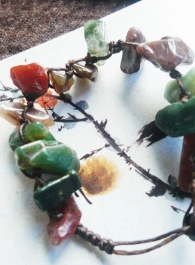 貔貅阁珠宝【生如夏花】天然印度玛瑙水晶原石手作蜡绳编织手链