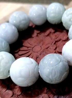 貔貅阁珠宝 原野 天然缅甸翡翠真品福禄寿大珠冰润手链