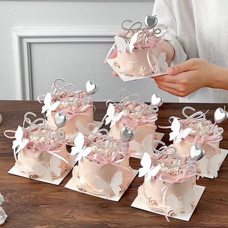 2024七夕情人节快乐蛋糕装饰唯美钻石love插件我爱你情侣表白装扮