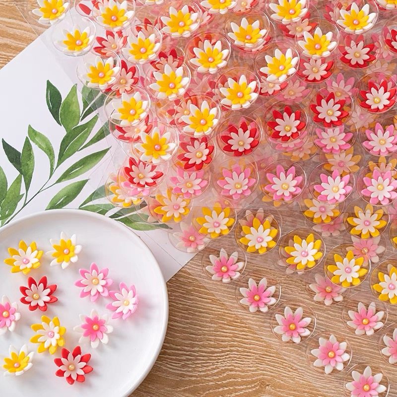 代可可脂巧克力小花蛋糕装饰烘焙装饰用品立体可食用糖化雏菊插件,淘宝优惠券,粉丝福利购,淘宝优惠卷