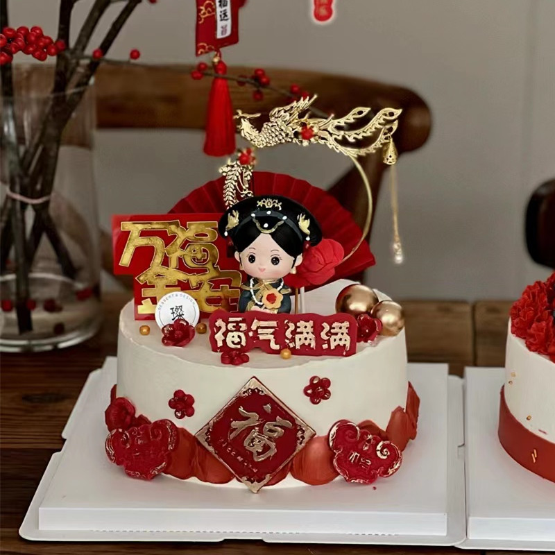 母亲节蛋糕装饰摆件皇后娘娘母上大人万福金安妈妈生日插牌插件-图0