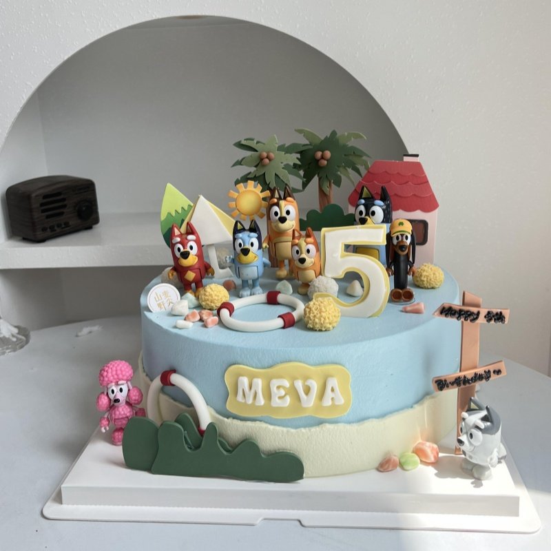 儿童生日蛋糕装饰卡通小狗布鲁衣公仔男孩女孩宝宝甜品台装扮插件,淘宝优惠券,粉丝福利购,淘宝优惠卷