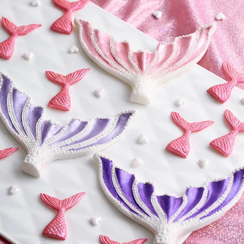 美人鱼尾巴模具贝壳海洋海星硅胶蛋糕装饰翻糖巧克力尾巴烘焙模具,淘宝优惠券,粉丝福利购,淘宝优惠卷