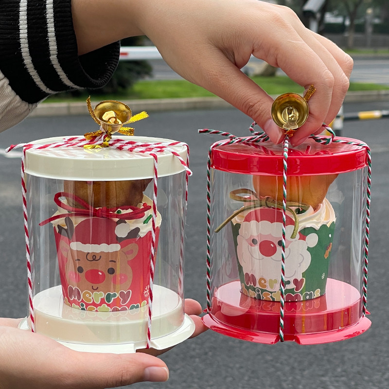 2026圣诞节卡通纸杯蛋糕装饰圣诞老人雪人迷你2寸圆形蛋糕包装盒,淘宝优惠券,粉丝福利购,淘宝优惠卷