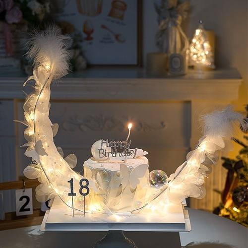 网红女神生日蛋糕装饰生日快乐闪钻HB插牌女生小仙女公主带钻插件 - 图1