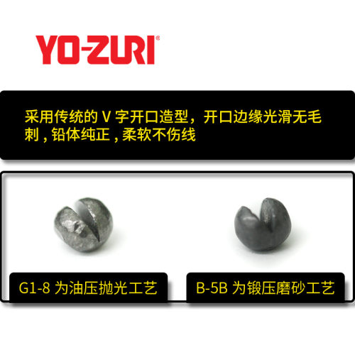 日本友祝YO-ZURI 开口咬铅矶钓铅坠微铅光滑不伤线台钓筏钓夹铅 - 图0