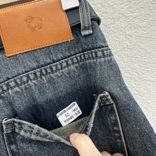 2026秋款JEANS欧货58696牛仔裤女复古猫须窄版弯刀裤皮标阔腿裤 - 图3