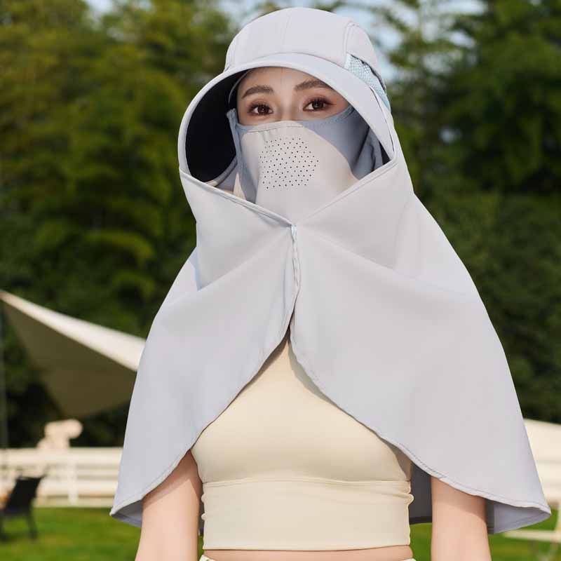 遮阳披肩帽子女夏季防晒帽防紫外线户外骑行护颈一体太阳帽大帽檐,淘宝优惠券,粉丝福利购,淘宝优惠卷