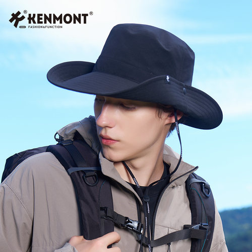 Kenmont卡蒙户外登山帽男防紫外线牛仔渔夫帽可折叠便携防水帽子 - 图2