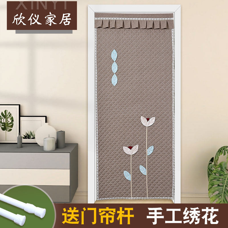 棉门帘加厚冬季家用保暖防风隔断帘卧室客厅家用挡风门帘装饰防寒_虎窝淘