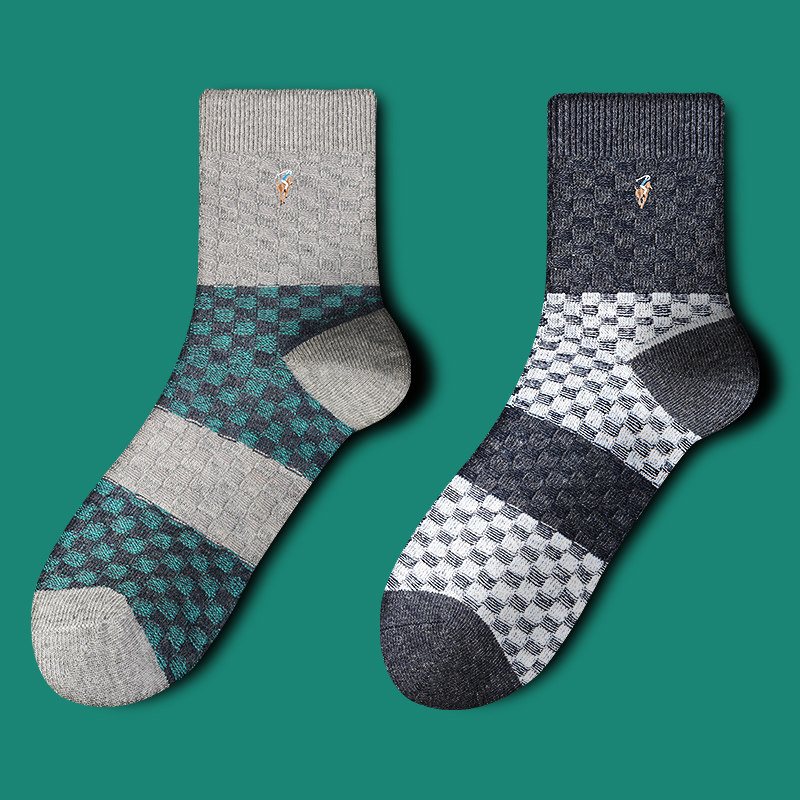 polo复古中筒冬季休闲男士吸汗棉袜 乐意服饰短袜/打底袜/丝袜/美腿袜