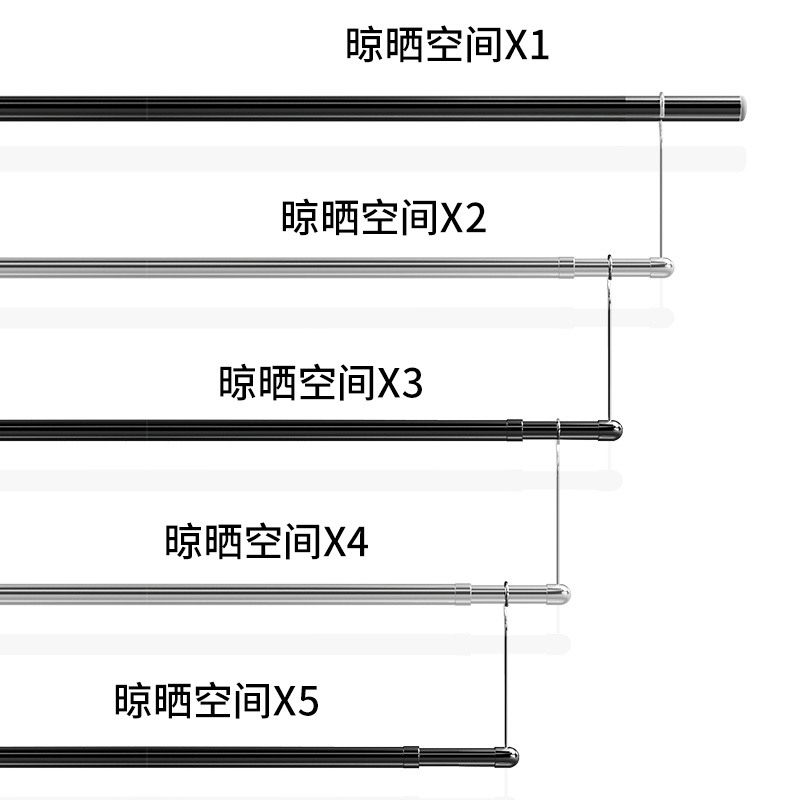 晒被子神器家用阳台室外可伸缩晾被架床单被罩不锈钢可折叠晾衣架 - 图3