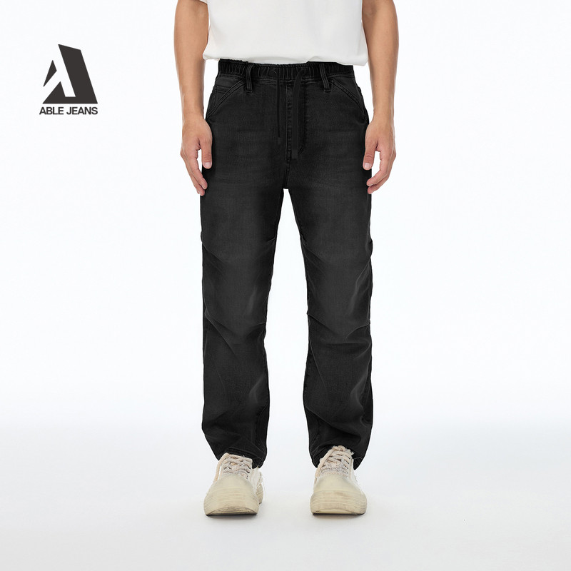 ABLE JEANS【束腰直筒滑板裤】25冬男士加绒保暖宽松运动牛仔裤,淘宝优惠券,粉丝福利购,淘宝优惠卷