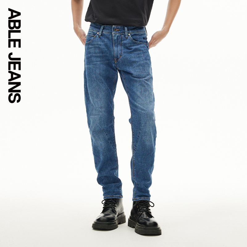 ABLE JEANS【立体修身裤】男士直筒百搭通勤凉感玉质牛仔裤 - 图3