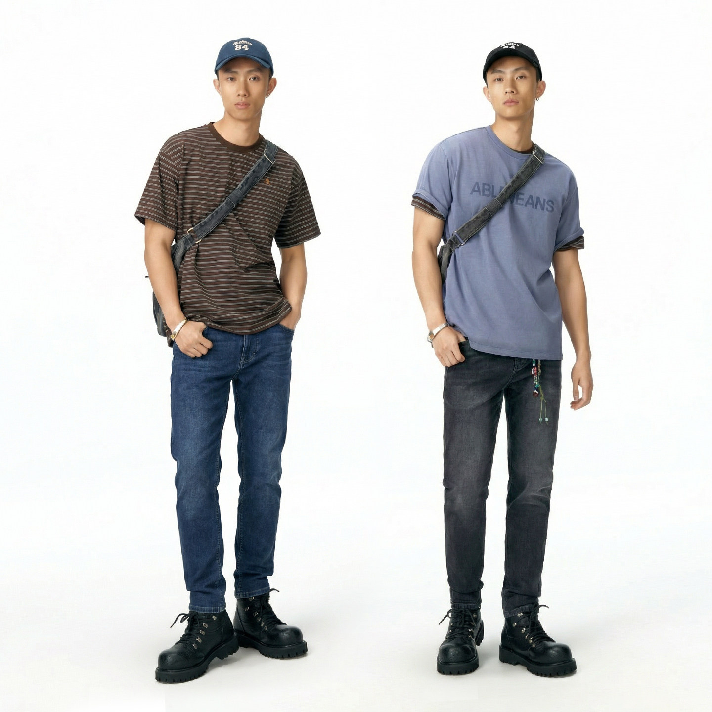 ABLE JEANS【修身裤】25秋新款经典水洗弹力修身小脚牛仔裤男