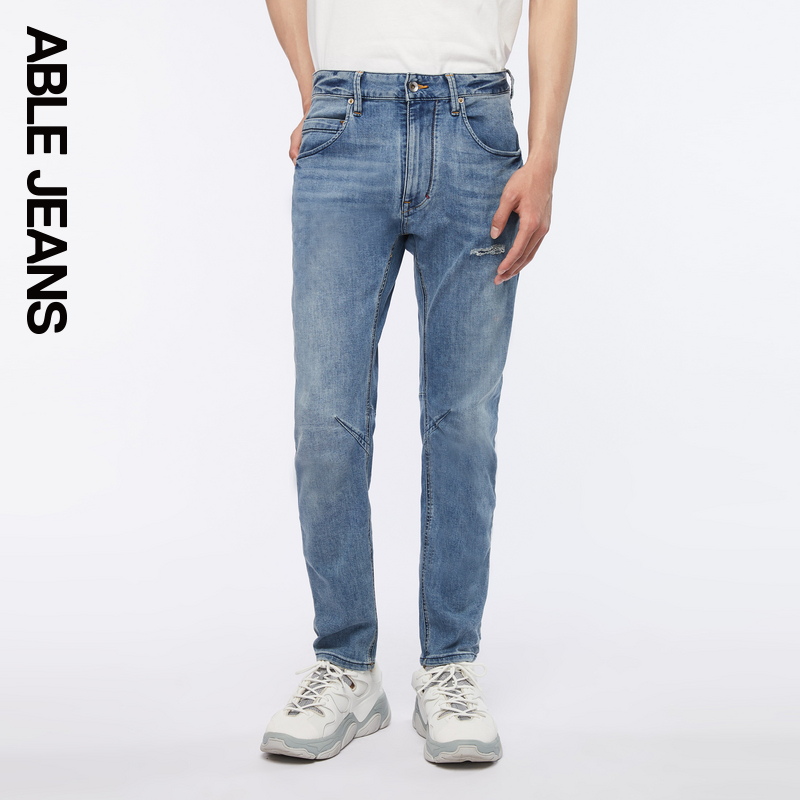 ABLE JEANS【大V裤】2024夏季新款男士百搭通勤酷爽牛仔裤男 - 图0