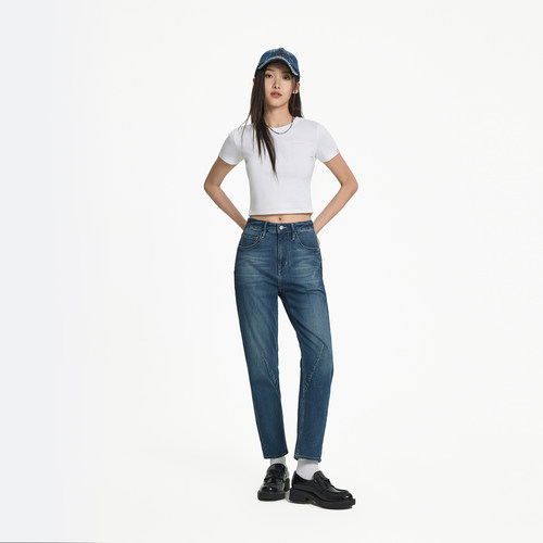 ABLE JEANS【立体锥形裤】新款天丝薄款女士休闲显瘦百搭牛仔裤 - 图3
