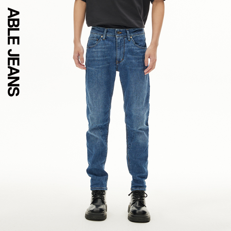 ABLE JEANS【立体修身裤】男士直筒百搭通勤凉感玉质牛仔裤 - 图2