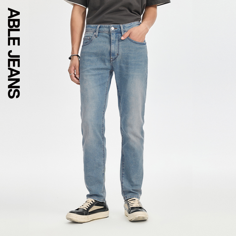 ABLE JEANS【修身裤】男士修身直筒百搭通勤凉感功能牛仔裤 - 图0