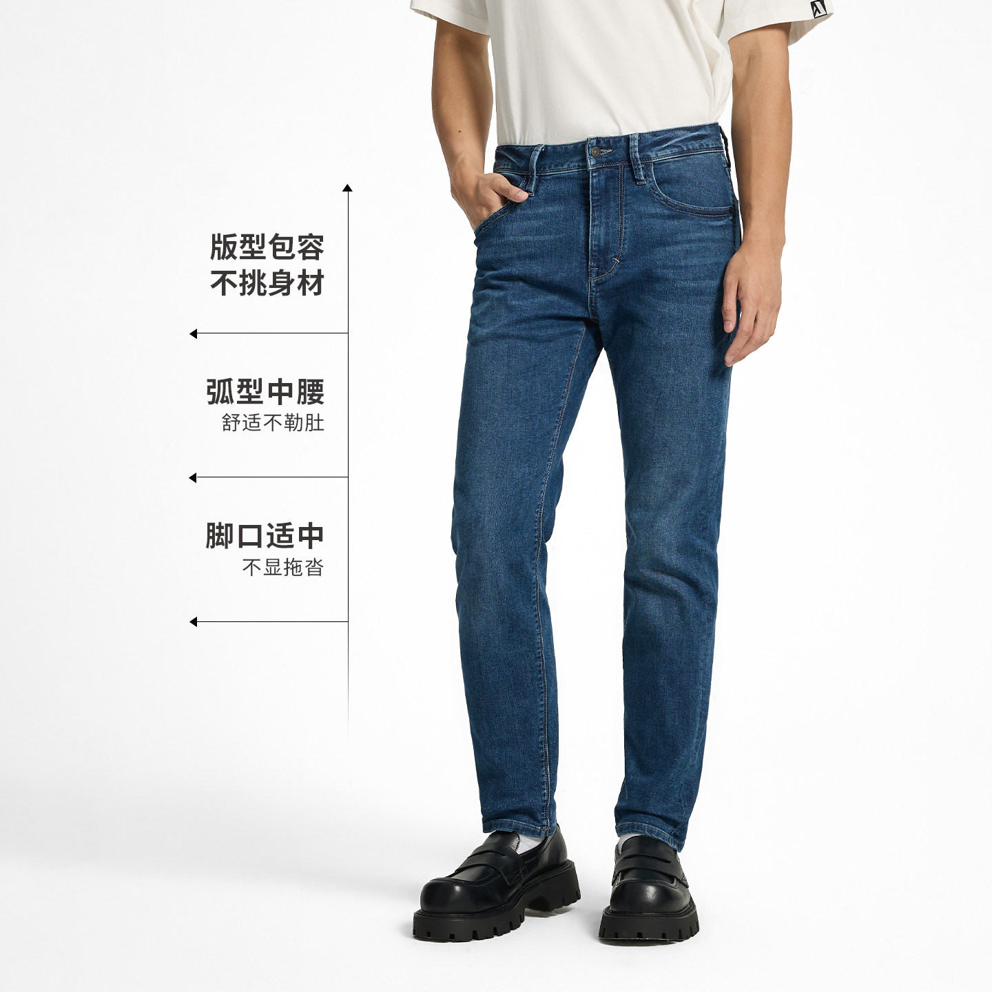 ABLE JEANS【修身裤】25秋新款经典水洗弹力修身小脚牛仔裤男