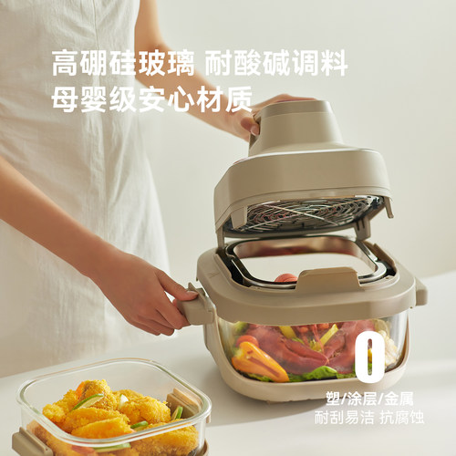 olayks立时全玻璃空气炸锅家用2026新款免翻可视大容量炸烤一体机 - 图1