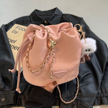 Western style niche chain bag bucket bag crossbody bag 2024 new trendy fashionable versatile casual small bag