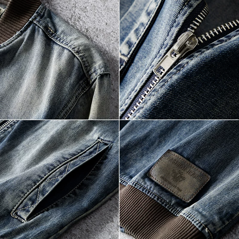 Denim осенняя бейсболка ретро жакет, оверсайз