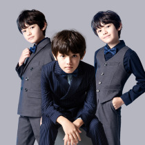 Children Suits Suit Boy Yingren Striped Western Suit Flowers Child Piano Performance Walk Show Gown Fat Boy Suit Big Code