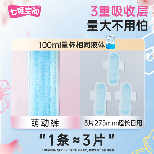 【新国标认证】七度空间抑菌萌动裤姨妈日用安全裤安心裤 - 图2