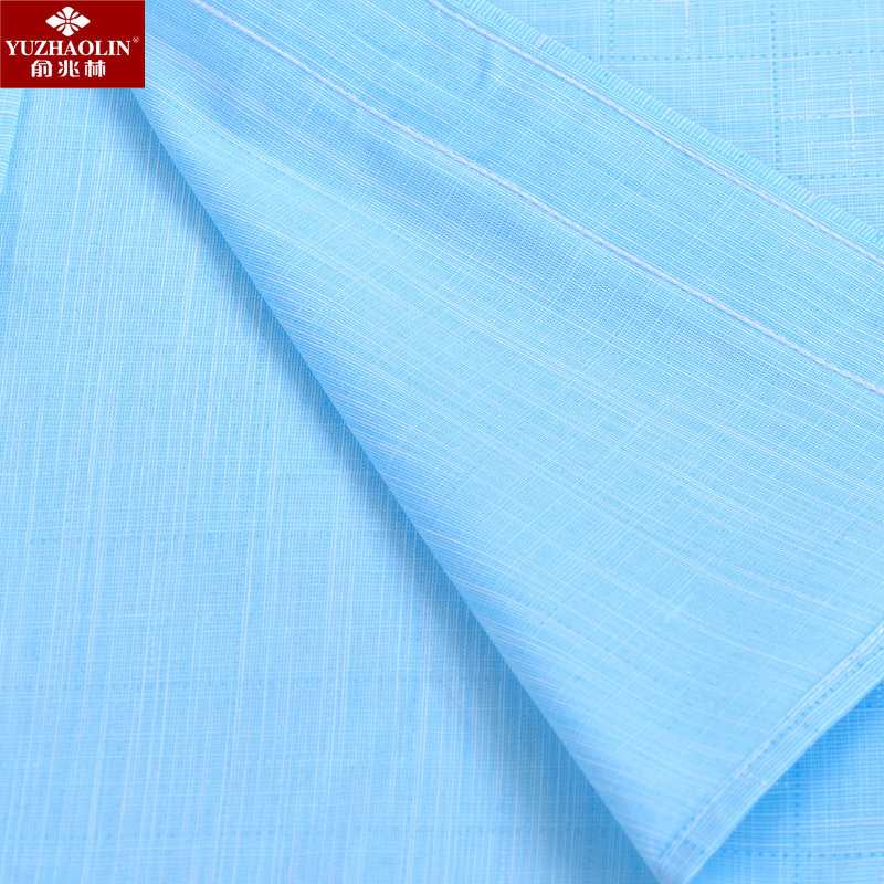 俞兆林男士长袖夏季水蓝色浅色衬衫 桔都服饰衬衫