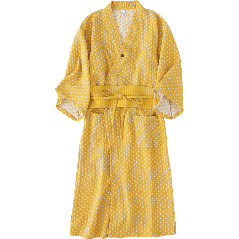 日式和风情侣纯棉双层纱睡裙秋睡袍 fanduo梵朵睡衣/家居服套装