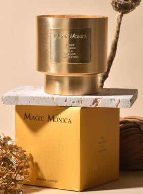 轻奢金属杯香薰蜡烛家居摆件无烟大豆蜡香氛氛围感伴手小礼物