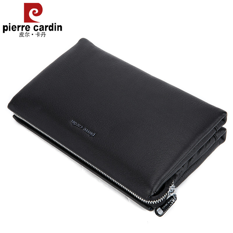 皮尔卡丹男鹿皮手拿包柔软真皮男包 麦带箱包男士包袋