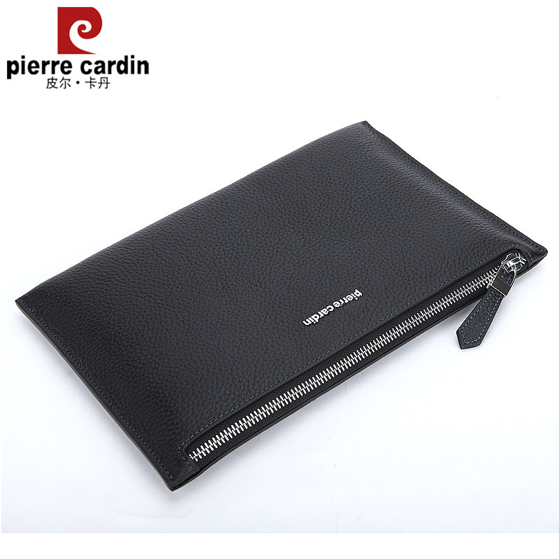 皮尔卡丹男士真皮信封包手拿包男包 麦带箱包男士包袋