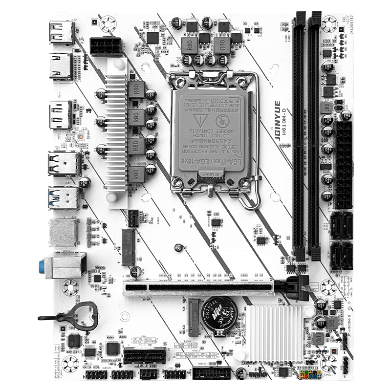 精粤B760M/H610M白色雪之梦ITXD4/D5RGB同步台式电脑主板CPU套装-图0