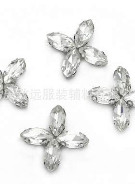 跨境热销5*10马眼手缝/机打异形玻璃爪钻diy服装头饰鞋面饰品辅料