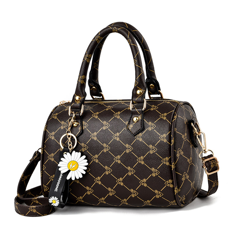 新款2021春夏潮印花百搭波士顿包 帝犀女士包袋