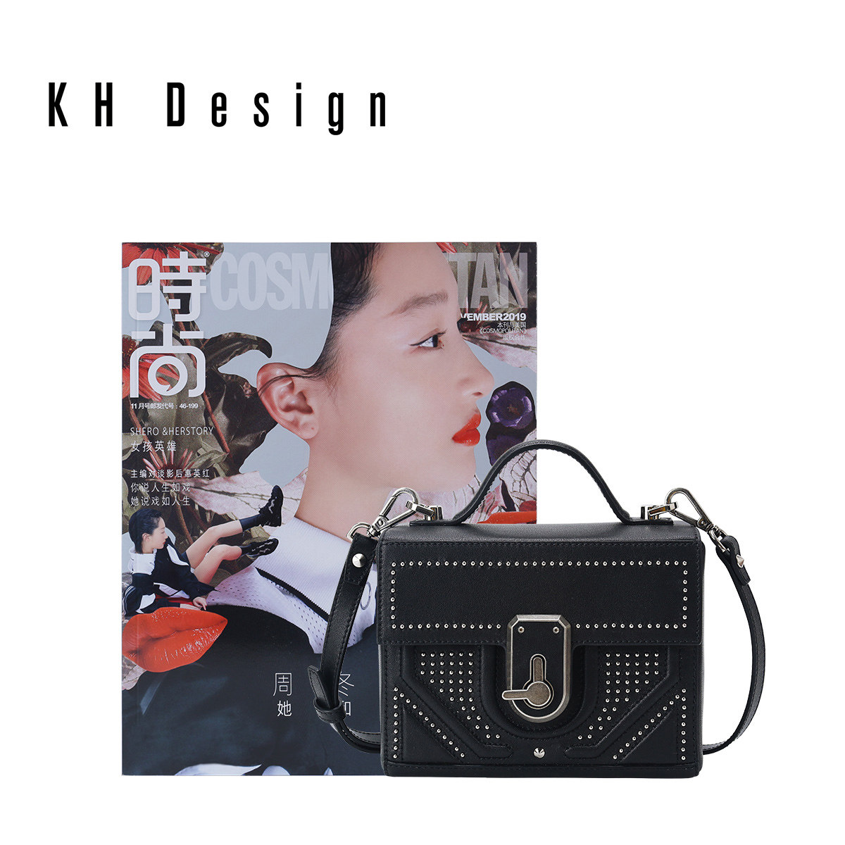 khdesign明治欧美风箱子方盒斜挎包 khdesign女士包袋