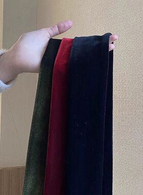 秋冬季细窄长款围巾女欧美时髦冬天复古领巾丝绒细窄长条丝巾飘带