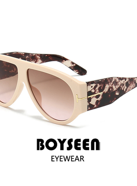 欧美大框复古琥珀色墨镜旅游防晒粗框显贵气凹造型太阳镜可配度数